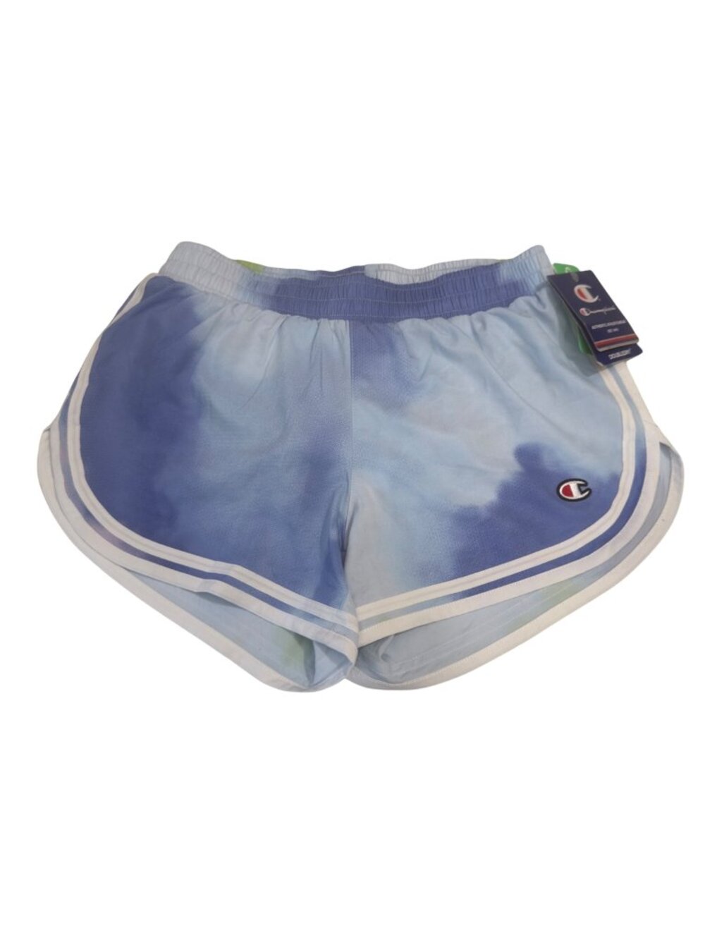 Champion Women's Doubledry Athletic Shorts Recycled Polyester Blue Tie-Dye SZ XS